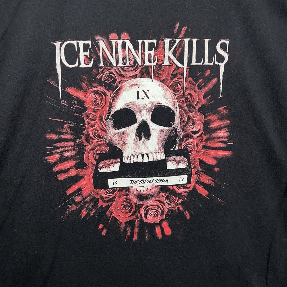 Official Ice Nine Kills INK Tour Merch XL T-Shirt The Silver Scream Skull VHS - Picture 3 of 9